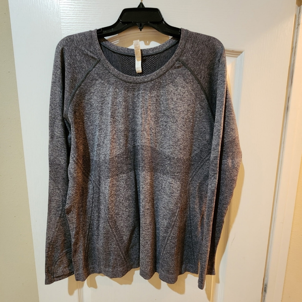 Athleta Womens Momentum seamless top, fitted, Gray, XL